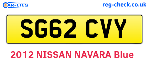 SG62CVY are the vehicle registration plates.