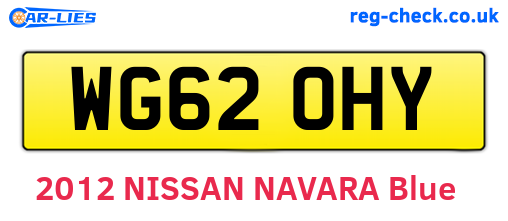 WG62OHY are the vehicle registration plates.