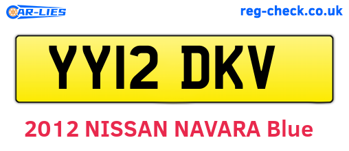 YY12DKV are the vehicle registration plates.