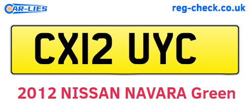 CX12UYC are the vehicle registration plates.
