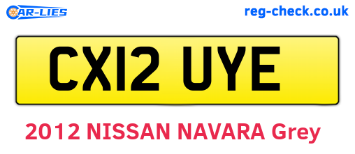 CX12UYE are the vehicle registration plates.
