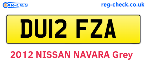 DU12FZA are the vehicle registration plates.