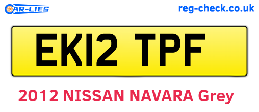 EK12TPF are the vehicle registration plates.