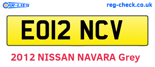 EO12NCV are the vehicle registration plates.