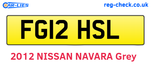 FG12HSL are the vehicle registration plates.