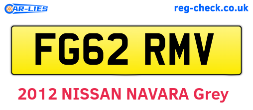 FG62RMV are the vehicle registration plates.