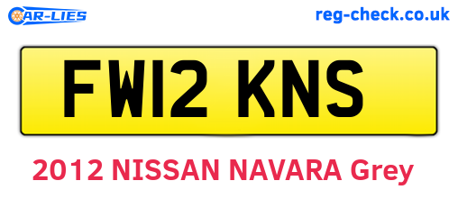 FW12KNS are the vehicle registration plates.