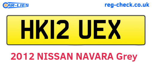 HK12UEX are the vehicle registration plates.