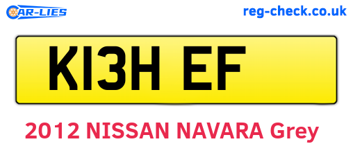 K13HEF are the vehicle registration plates.