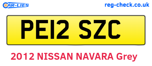 PE12SZC are the vehicle registration plates.