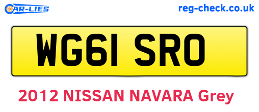 WG61SRO are the vehicle registration plates.