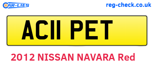 AC11PET are the vehicle registration plates.