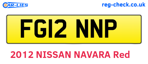 FG12NNP are the vehicle registration plates.