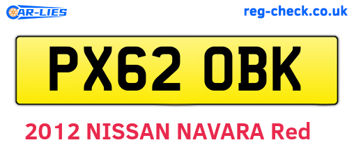 PX62OBK are the vehicle registration plates.