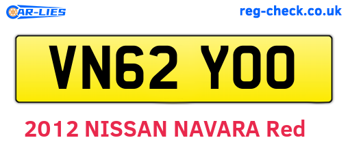 VN62YOO are the vehicle registration plates.