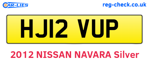HJ12VUP are the vehicle registration plates.