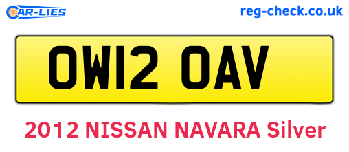 OW12OAV are the vehicle registration plates.