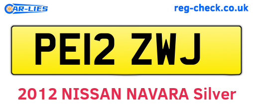 PE12ZWJ are the vehicle registration plates.