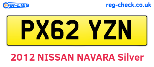 PX62YZN are the vehicle registration plates.