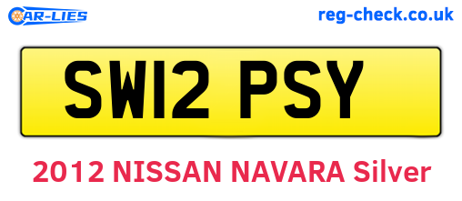 SW12PSY are the vehicle registration plates.