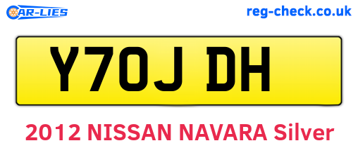 Y70JDH are the vehicle registration plates.