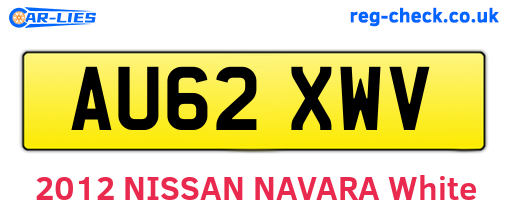 AU62XWV are the vehicle registration plates.
