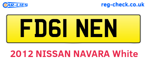 FD61NEN are the vehicle registration plates.