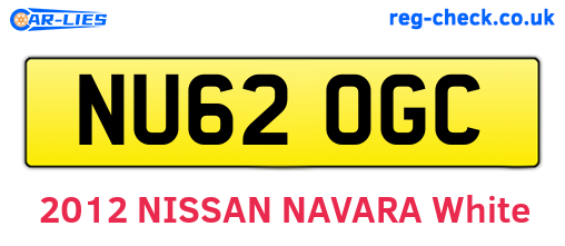 NU62OGC are the vehicle registration plates.