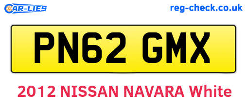 PN62GMX are the vehicle registration plates.