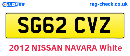 SG62CVZ are the vehicle registration plates.