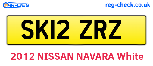 SK12ZRZ are the vehicle registration plates.