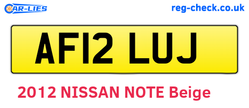 AF12LUJ are the vehicle registration plates.