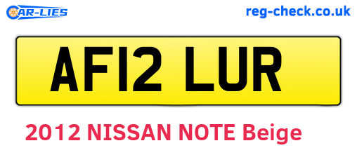 AF12LUR are the vehicle registration plates.