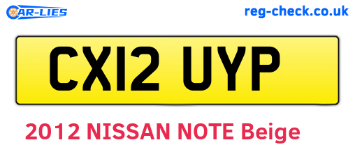 CX12UYP are the vehicle registration plates.