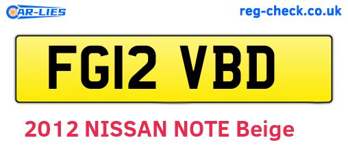 FG12VBD are the vehicle registration plates.