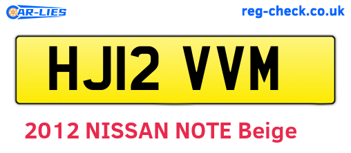 HJ12VVM are the vehicle registration plates.