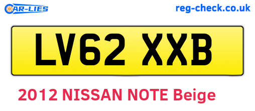 LV62XXB are the vehicle registration plates.
