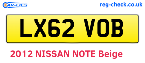 LX62VOB are the vehicle registration plates.