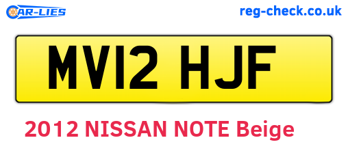 MV12HJF are the vehicle registration plates.