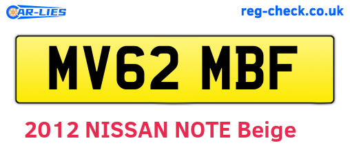 MV62MBF are the vehicle registration plates.