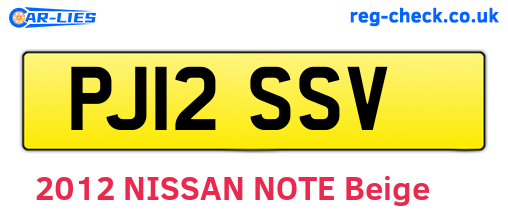 PJ12SSV are the vehicle registration plates.