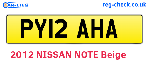 PY12AHA are the vehicle registration plates.