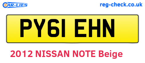 PY61EHN are the vehicle registration plates.