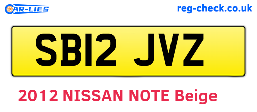SB12JVZ are the vehicle registration plates.