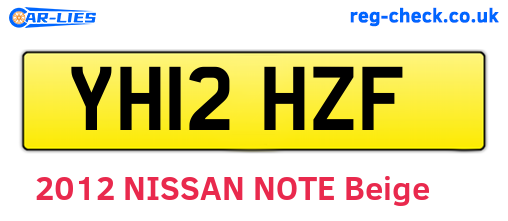 YH12HZF are the vehicle registration plates.