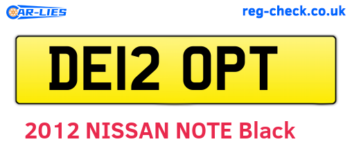 DE12OPT are the vehicle registration plates.