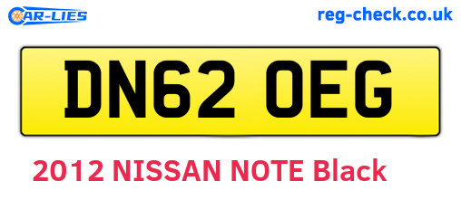 DN62OEG are the vehicle registration plates.