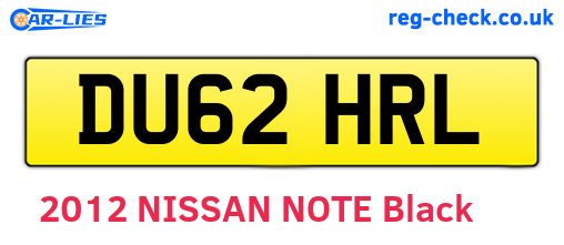 DU62HRL are the vehicle registration plates.
