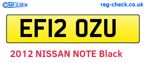 EF12OZU are the vehicle registration plates.