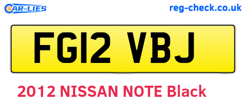 FG12VBJ are the vehicle registration plates.